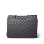 Dark Grey Caviar Quilted CC Shopping Tote Large LGHW - Image 5