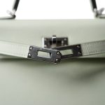 Mini Kelly Sellier Vert Fizz Epsom Palladium Plated B Stamp - Image 13