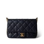 Navy Caviar Quilted CC You Flap Bag Mini GHW