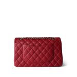 19B Red Caviar Quilted Classic Flap Medium Light Gold Hardware - Image 3