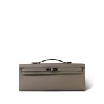 Kelly Cut Clutch Gris Asphalt Swift Palladium Plated A Stamp