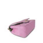 23P Light Pink/Light Green Lambskin Quilted Mini Top Handle Light Gold Hardware - Image 3