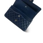 16B Navy Caviar Quilted Classic Flap Medium Ruthenium Hardware - Image 15
