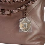 22A Metallic Pink / Rose Calfskin Quilted 22 Hobo Bag Small - Image 12