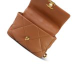 23C Caramel Lambskin Quilted 19 Flap Small Mixed Hardware - Image 11