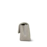 Grey Lambskin Quilted Mini Rectangular Flap Light Gold Hardware - Image 4