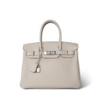 Birkin 30 Craie Togo Palladium Plated C Stamp