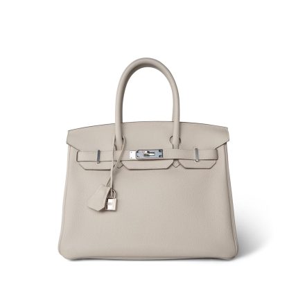 Birkin 30 Craie Togo Palladium Plated C Stamp