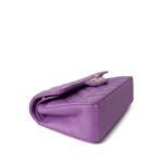 22S Purple Caviar Quilted Classic Flap Small Light Gold Hardware - Image 13