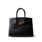 Birkin Sellier 30 Noir Veau Madame Gold Plated Y Stamp - Image 2