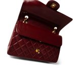 Burgundy / Wine Lambskin Quilted Classic Flap Medium Gold Hardware - Image 11