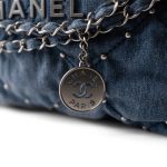 24S Washed Denim Quilted 22 Hobo Bag Small - Image 3