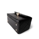 23k Black Shiny Mini Box Bag Vanity LGHW - Image 4