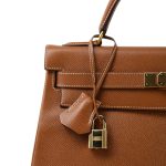 Kelly 32 Gold Epsom Gold Plated B Square Stamp - Image 2