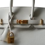 Birkin 25 Gris Pale Togo Gold Plated B Stamp - Image 3