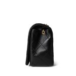 Black Lambskin Quilted CC Full Flap Bag Gold Hardware - Image 4