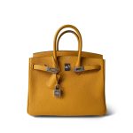 Birkin 25 Jaune Ambre Togo Palladium Plated Z Stamp - Image 11