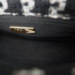 Black/White/Ecru Ribbon Tweed Houndstooth 19 Flap Mixed Hardware Small - Image 9