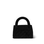Black Velvet Quilted Nano Kelly Shopper Aged Gold Hardware - Image 3