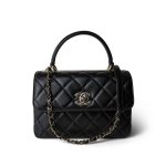 23B Black Trendy CC Lambskin Quilted Small Light Gold Hardware