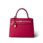 Kelly Sellier 25  Bi-Color Horseshoe (HSS) Rose Extreme/Rose Azalee Epsom Gold Plated Y Stamp - Image 4