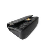 Black Lambskin Quilted Classic Flap Medium GHW - Image 11