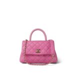 Light Pink Caviar Quilted Lizard Embossed Coco Handle  Small LGHW - Image 13
