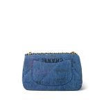 22P Denim Quilted Single Flap Small Aged Gold Hardware - Image 6