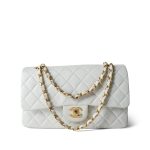 Vintage White Lambskin Quilted Classic Flap Medium GHW - Image 8