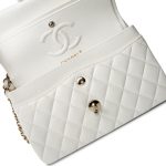 White Caviar Quilted Classic Flap Small LGHW - Image 11