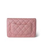 19S Iridescent Pink Caviar Quilted Wallet on Chain WOC - Image 3