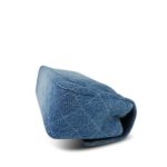 24S Blue Denim Quilted Rectangular Flap Mini Aged Gold Hardware - Image 6