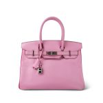 Birkin 30 Bi Color Bubblegum Chèvre Pink Palladium Plated P Square Stamp