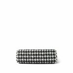 24A Black and White Houndstooth Tweed Quilted Nano Kelly Shopper Aged Gold Hardware - Image 3