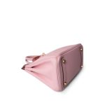 Birkin 25 Rose Sakura Swift Gold Plated X Stamp - Image 6