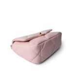 Rose Clair Lambskin Quilted 19 Flap Small Mixed Hardware - Image 8