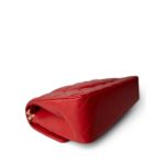 20S Red Lambskin Quilted Classic Flap Medium LGHW - Image 9