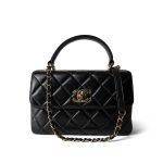 Black Lambskin Quilted Small Trendy CC - Image 2