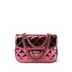 24C Shiny Pink Calfskin Quilted Flap Bag & Coin Purse - Image 10
