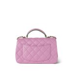 23P Light Pink/Light Green Lambskin Quilted Mini Top Handle Light Gold Hardware - Image 7