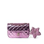 24C Shiny Light Pink Calfskin Quilted Flap Bag & Coin Purse - Image 6
