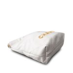White Calfskin Quilted Mini 22 Bag Antique Gold Hardware - Image 6