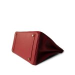 Birkin 35 Rouge Courchevel Gold Hardware (Z) Stamp - Image 7