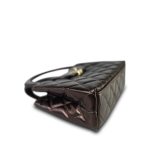 25A Metallic Brown Calfskin Quilted Nano Kelly Shopper Aged Gold Hardware - Image 7