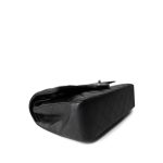 Black Lambskin Quilted Classic Flap Medium Silver Hardware - Image 5
