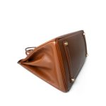 Birkin 35 Noisette Box Calfskin Gold Plated G Square Stamp / Off White Interior - Image 9