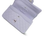 21K Light Purple/ Lilac Caviar Quilted Classic Flap Medium Silver Hardware - Image 13