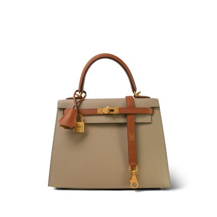 Kelly Sellier 25 Bi-Color Horseshoe (HSS) Trench/Gold Veau Epsom Gold Plated Y Stamp