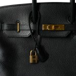 Birkin 35 Black Ardennes Gold Plated [C] Stamp - Image 10
