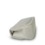 22C Grey Lambskin Quilted Mini Square Flap Light Gold Hardware - Image 14